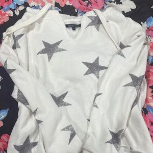 White and grey star hoodie